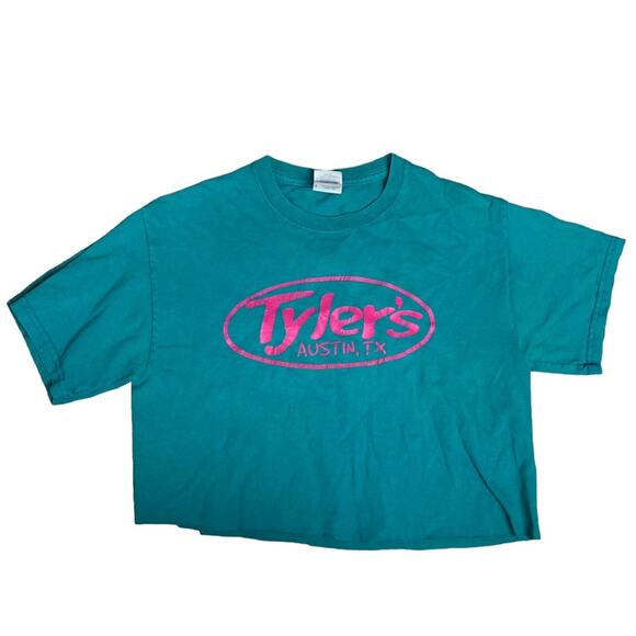 Keep Austin Weird Tyler’s Austin Texas Crop Tee Shirt Teal Pink Small - Picture 2 of 4